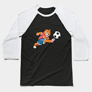 Tiger as soccer player with soccer ball Baseball T-Shirt